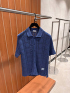 Dark Blue Knitted Polo Shirt