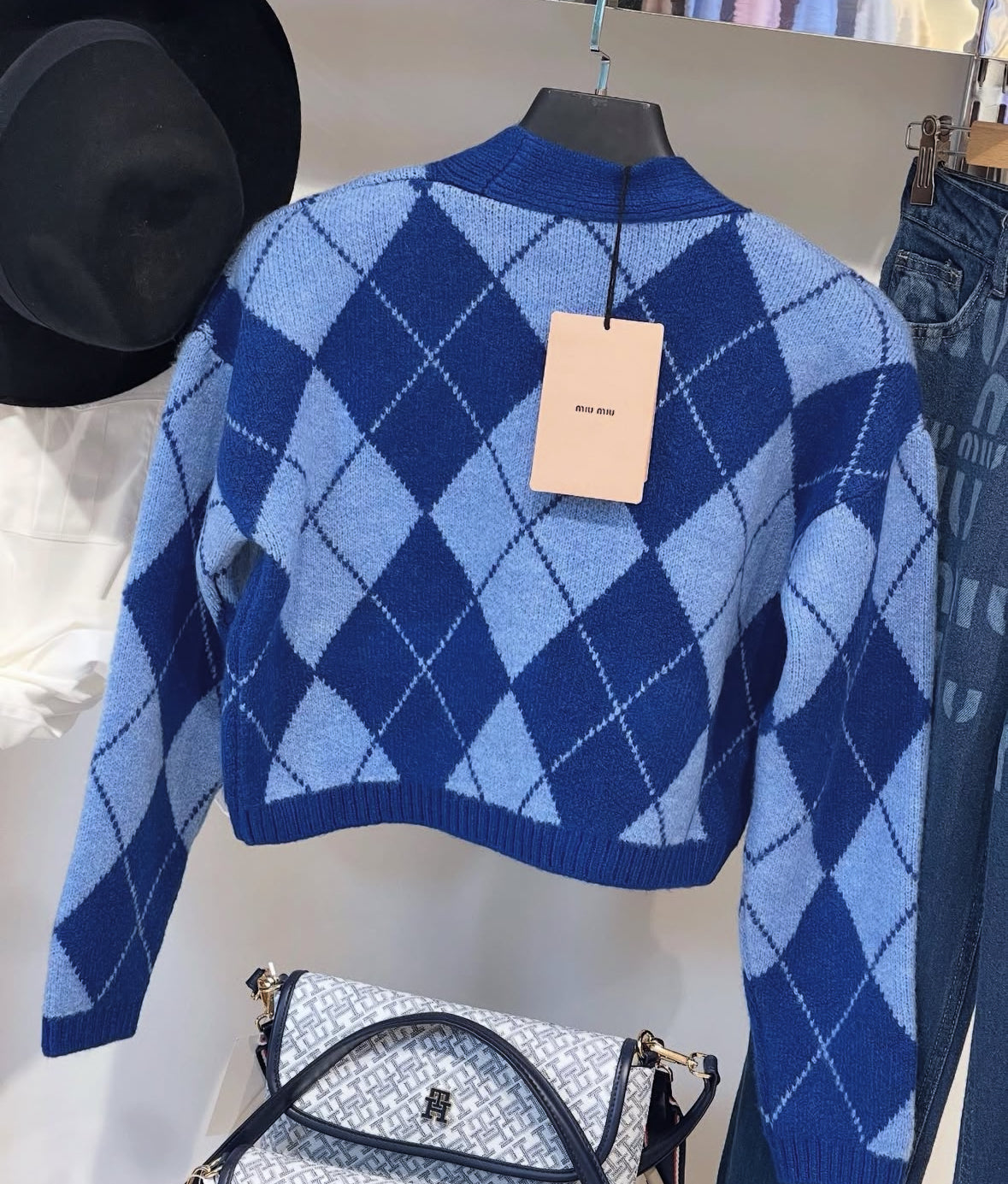 Blue Knitted Women Cardigan