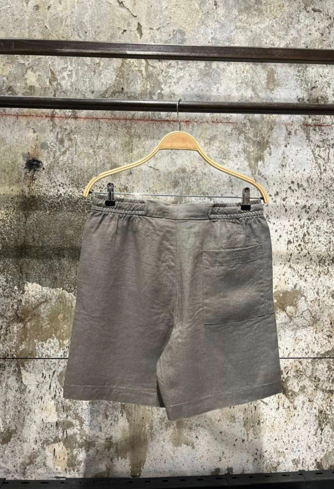 Dark Green Linen Shorts