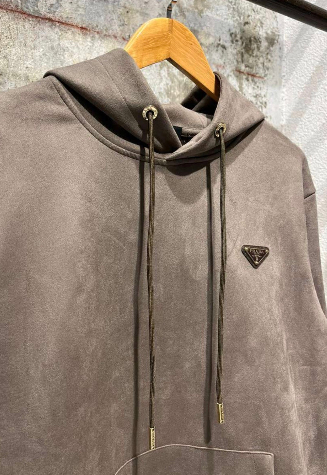 Light Brown Suede Hoodie