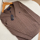 Brown Knitted Women Cardigan