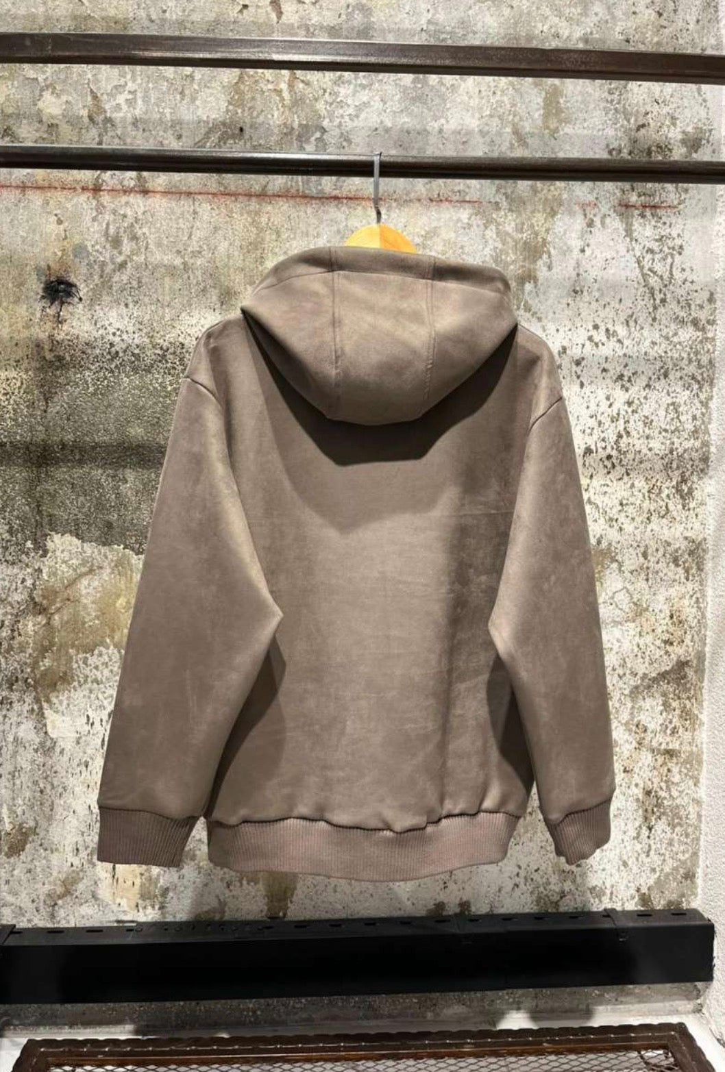 Light Brown Suede Hoodie
