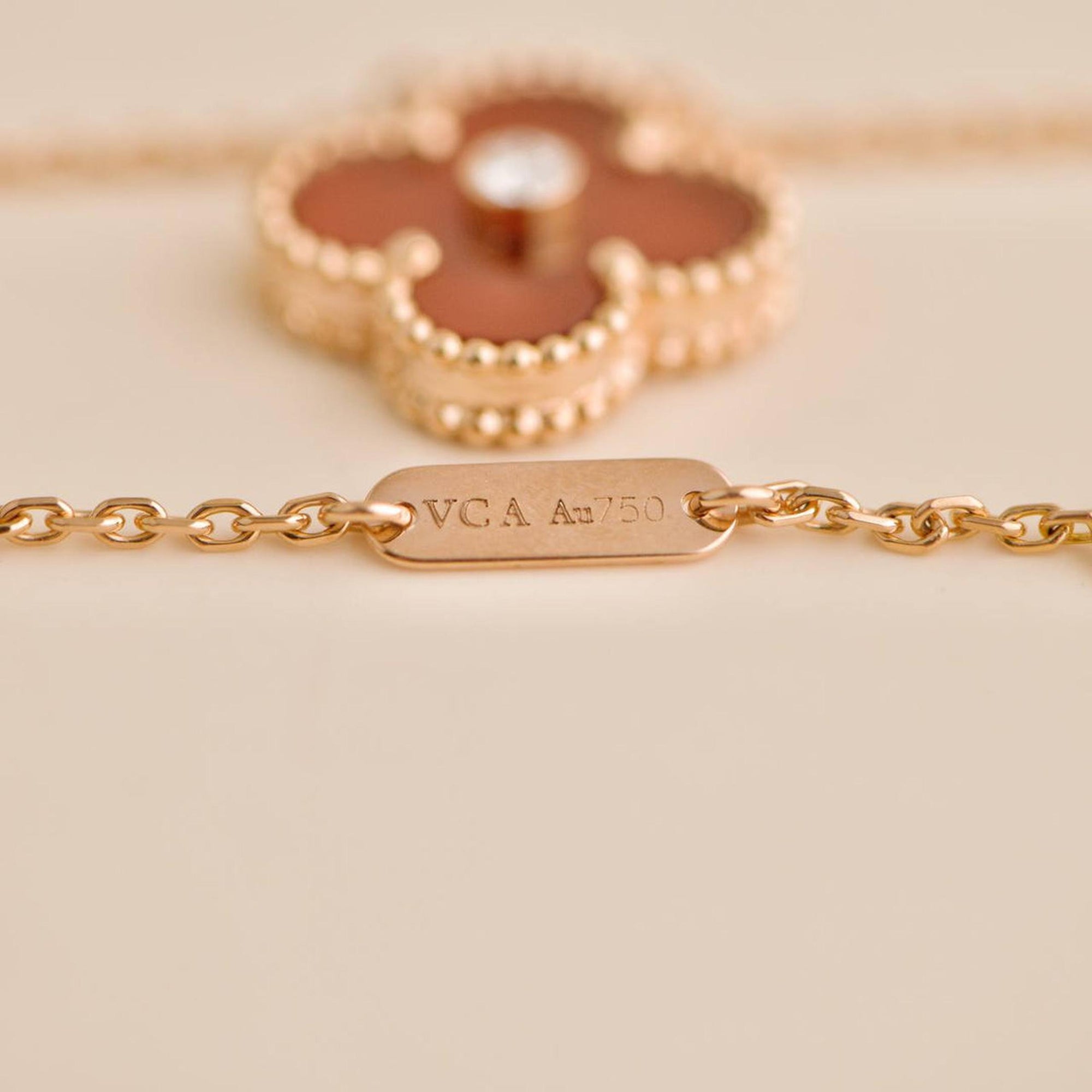 Red V Cleef Necklace with Crystal (Box Included)