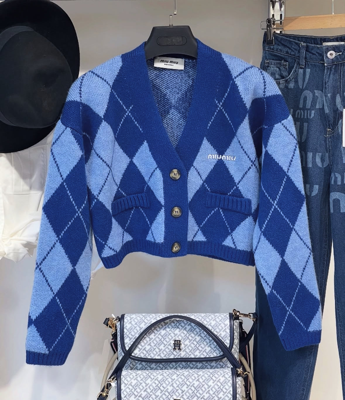 Blue Knitted Women Cardigan