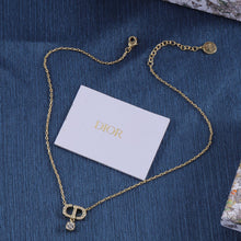 Gold Necklace with Crystal