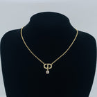 Gold Necklace with Crystal