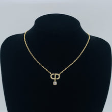 Gold Necklace with Crystal