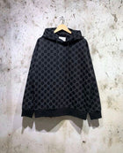 Black Monogram Cotton Hoodie