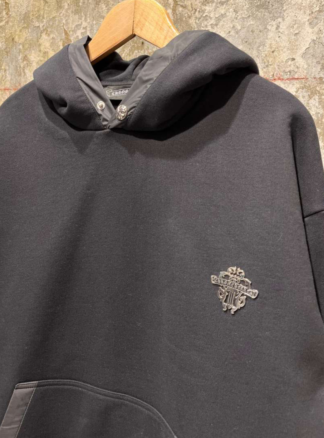 Black Cotton Hoodie
