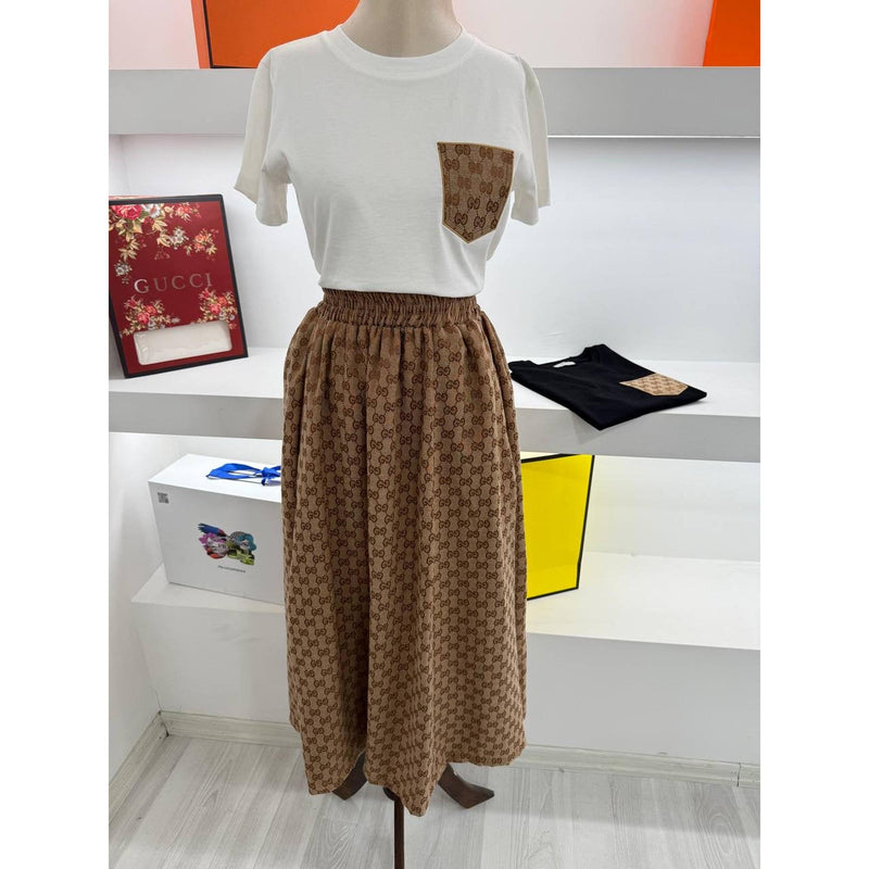 Light Brown Monogram 2-Piece Women Set