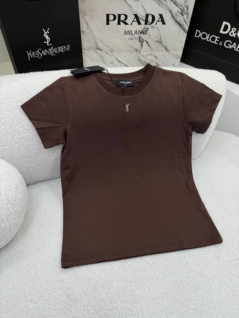 Brown Cotton T-shirt