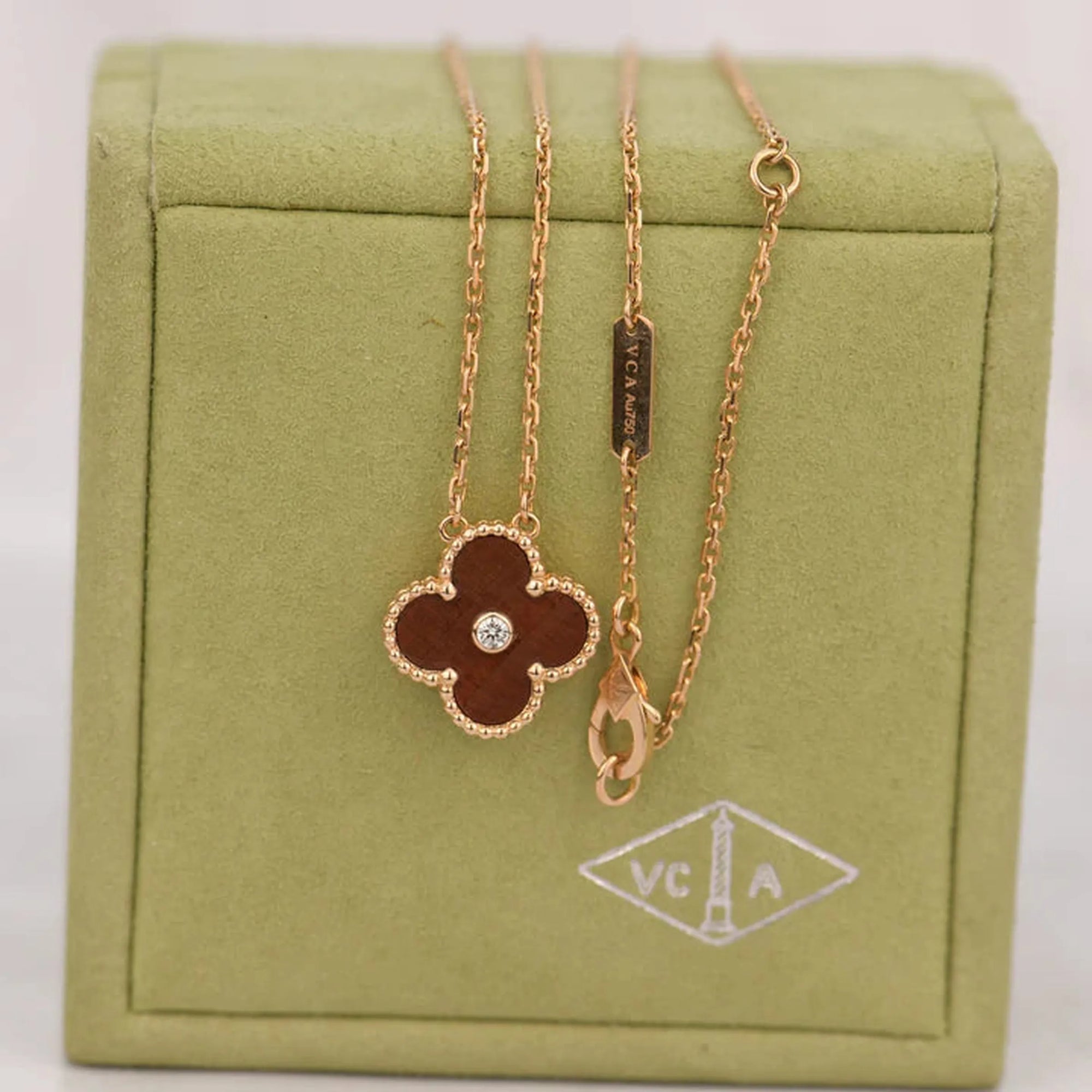 Red V Cleef Necklace with Crystal (Box Included)