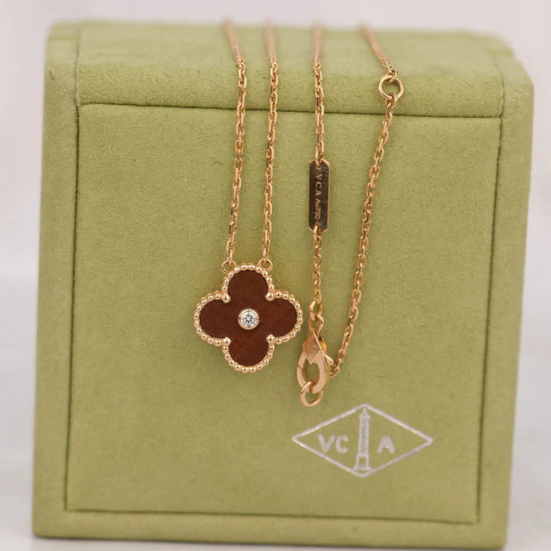 Red V Cleef Necklace with Crystal (Box Included)