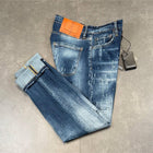 Blue Ripped Jeans with Brown Label