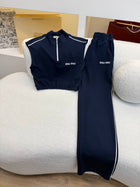 Dark Blue Women Cotton Tracksuit