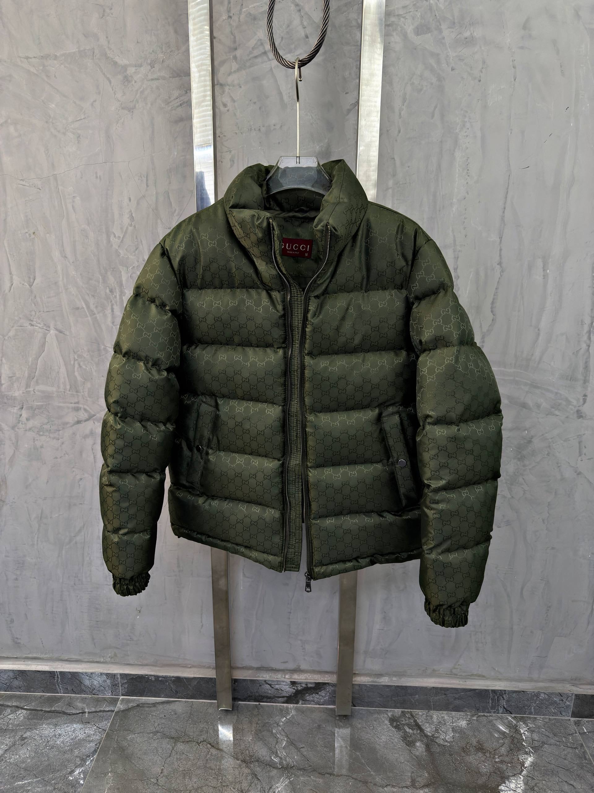 Dark Green Monogram Bomber Jacket