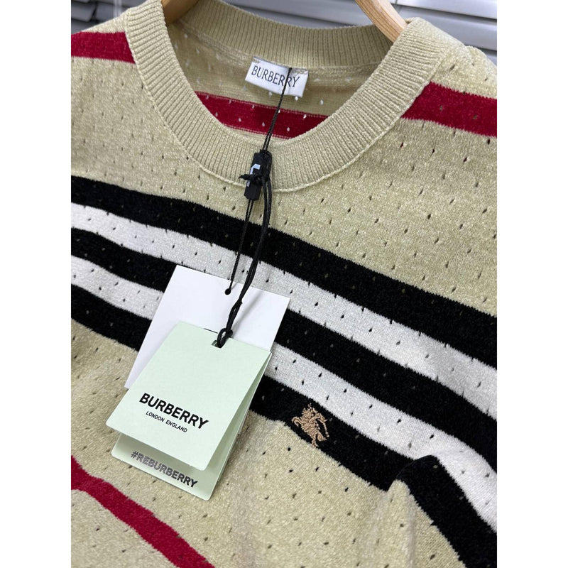Beige Checkered Oversized T-Shirt