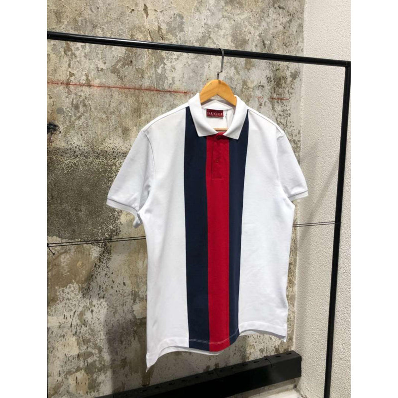 Premium White Striped Polo T-Shirt