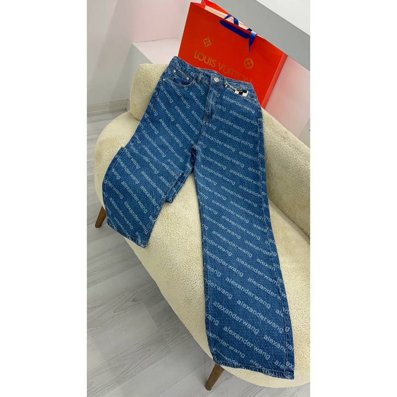 Women Blue Monogram Jeans