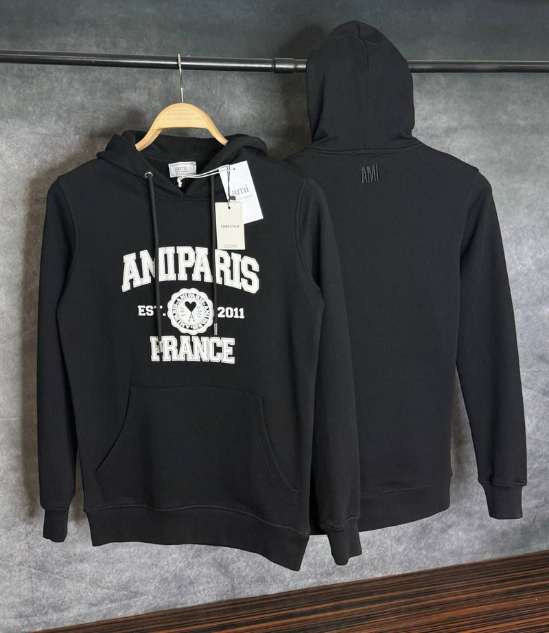 Black Cotton Hoodie