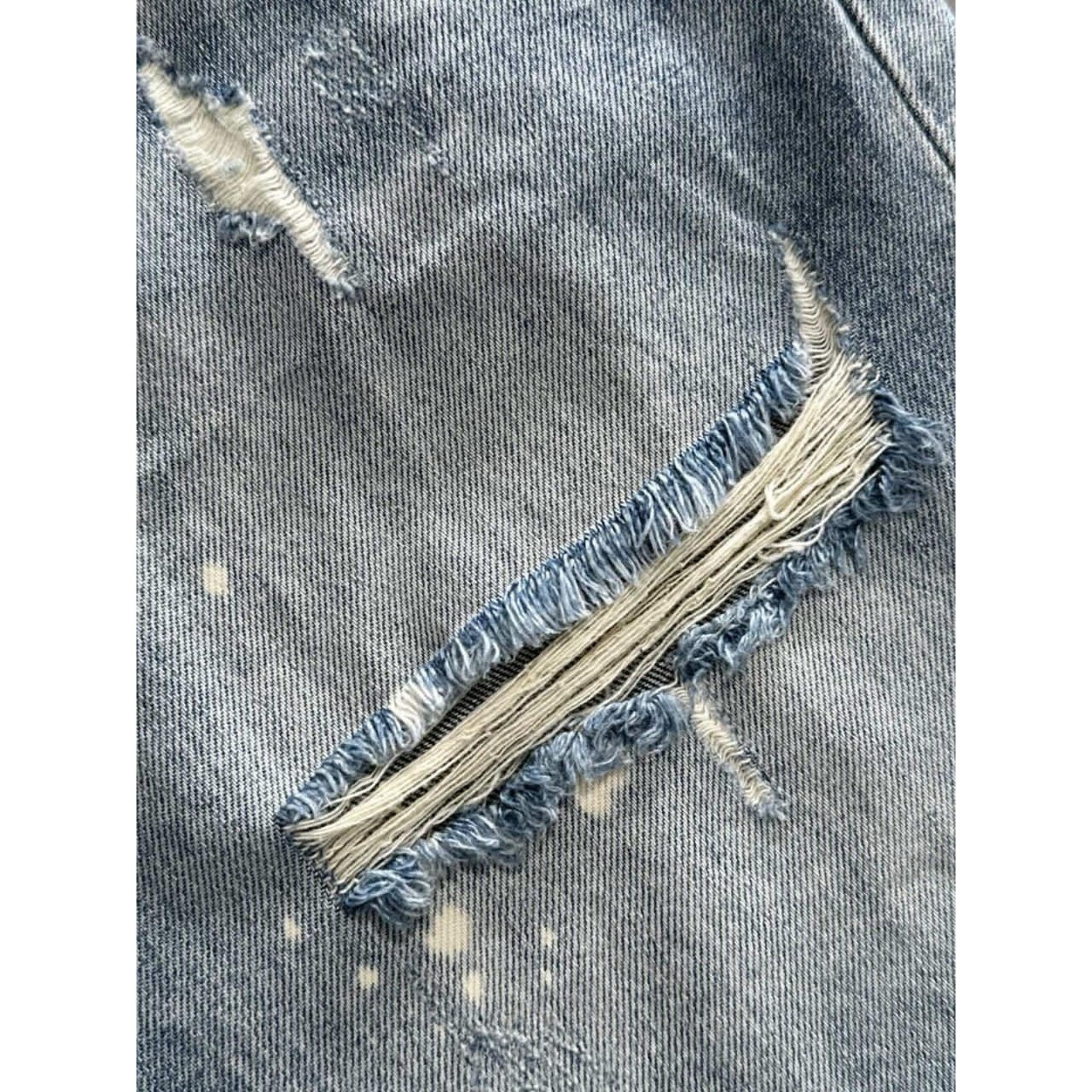 Light Blue Denim Ripped Shorts