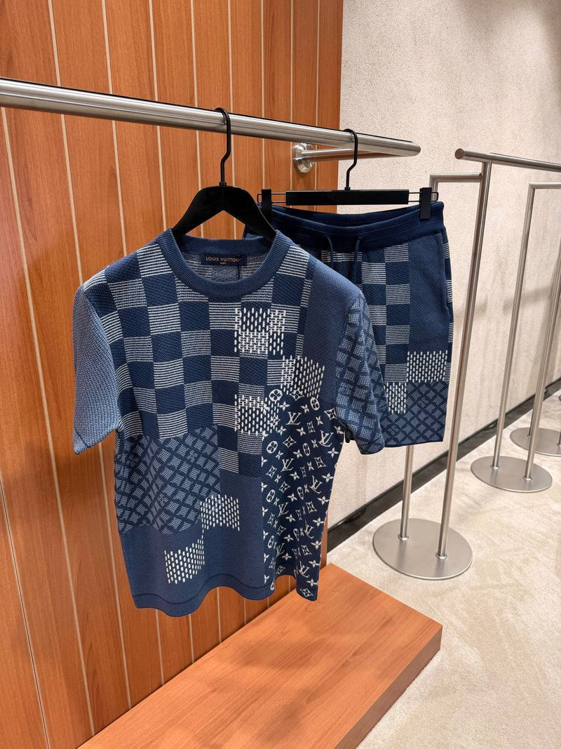 Blue Cotton Monogram Summer Set