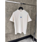 White Oversized T-Shirt with Small  Blue Logo