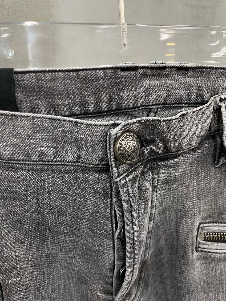 Grey Slim Fit Ripped Jeans