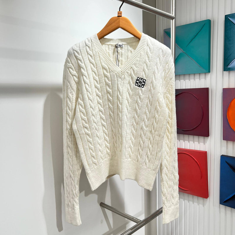 Women White Knitted Sweater