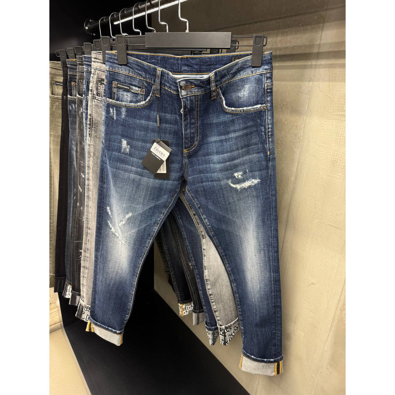 Blue Jeans with Embroidered Back Logo