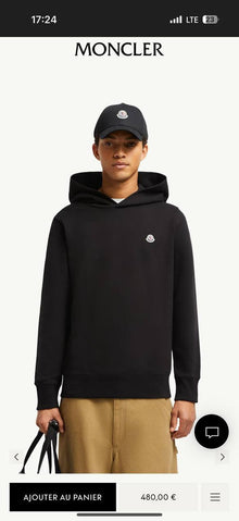 Black Cotton Hoodie