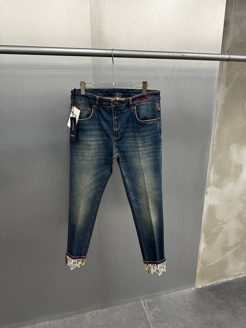 Blue Jeans with Monogram Padding