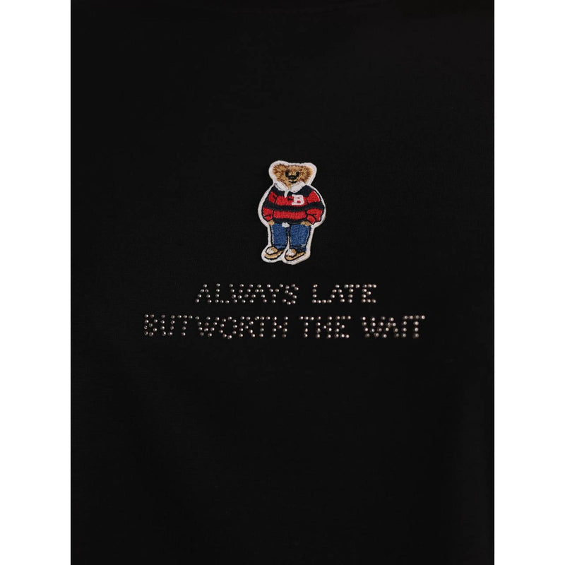 Black Cotton Women T-shirt