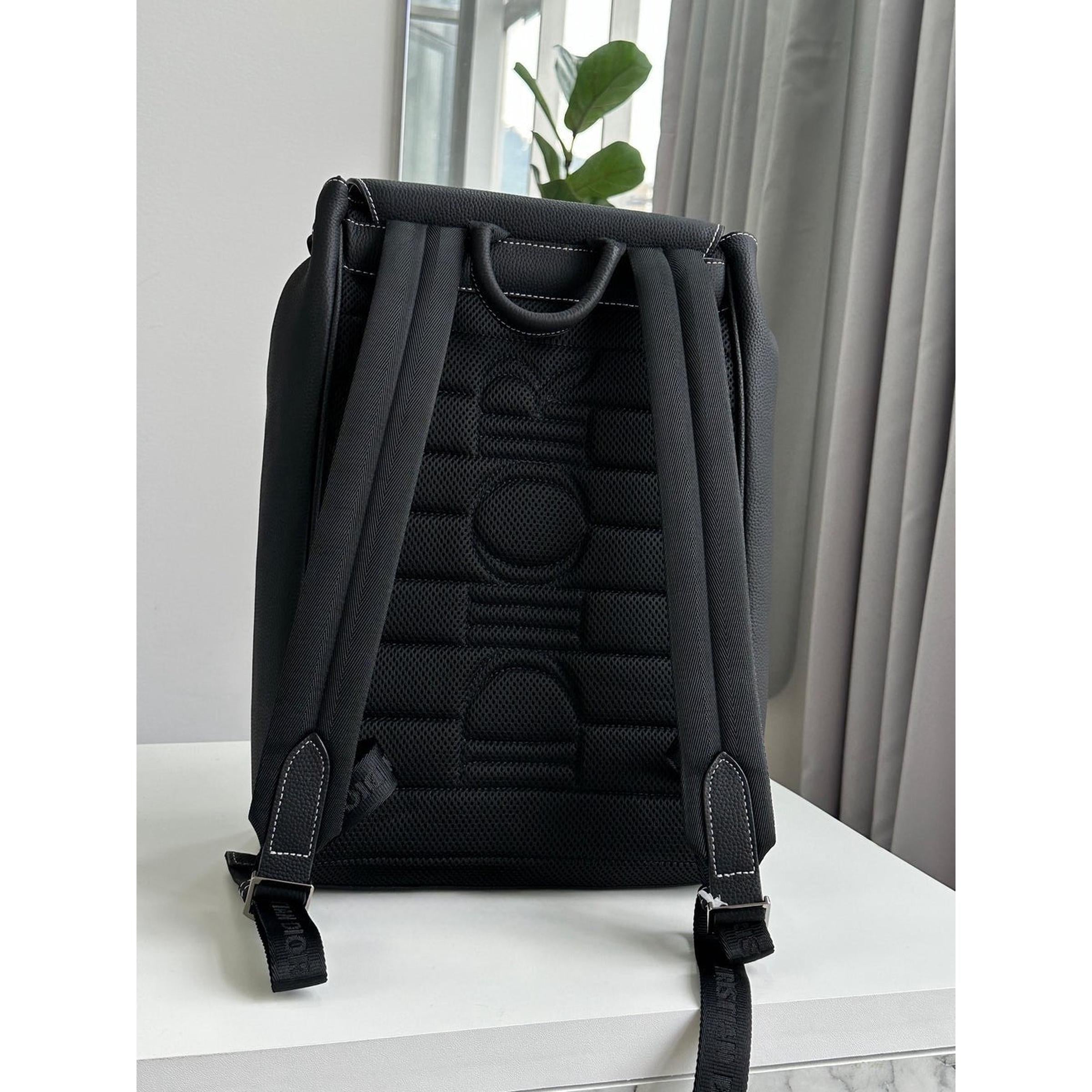 Black Real Leather Backpack