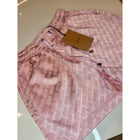 Satin Women Pink Monogram Shorts