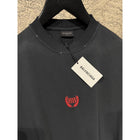 Black Oversized T-Shirt with Small Red Logo