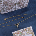 Gold Necklace with Crystal