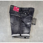 Black Ripped Denim Shorts