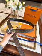 Real Leather Brown Monogram Belt