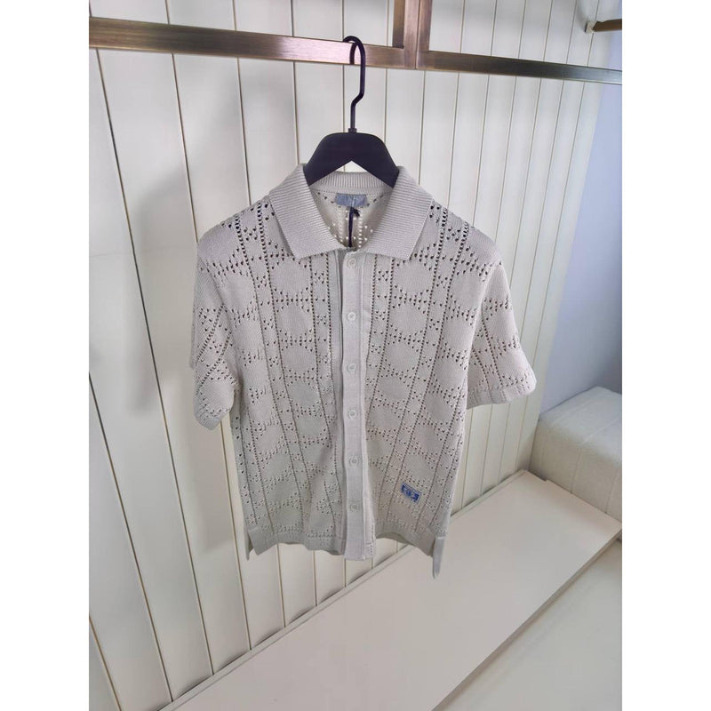 Beige Knitted Polo Shirt