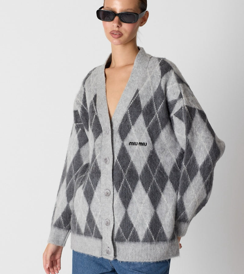 Grey Women Knitted Cardigan