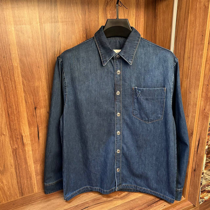 Dark Blue Denim Shirt Jacket