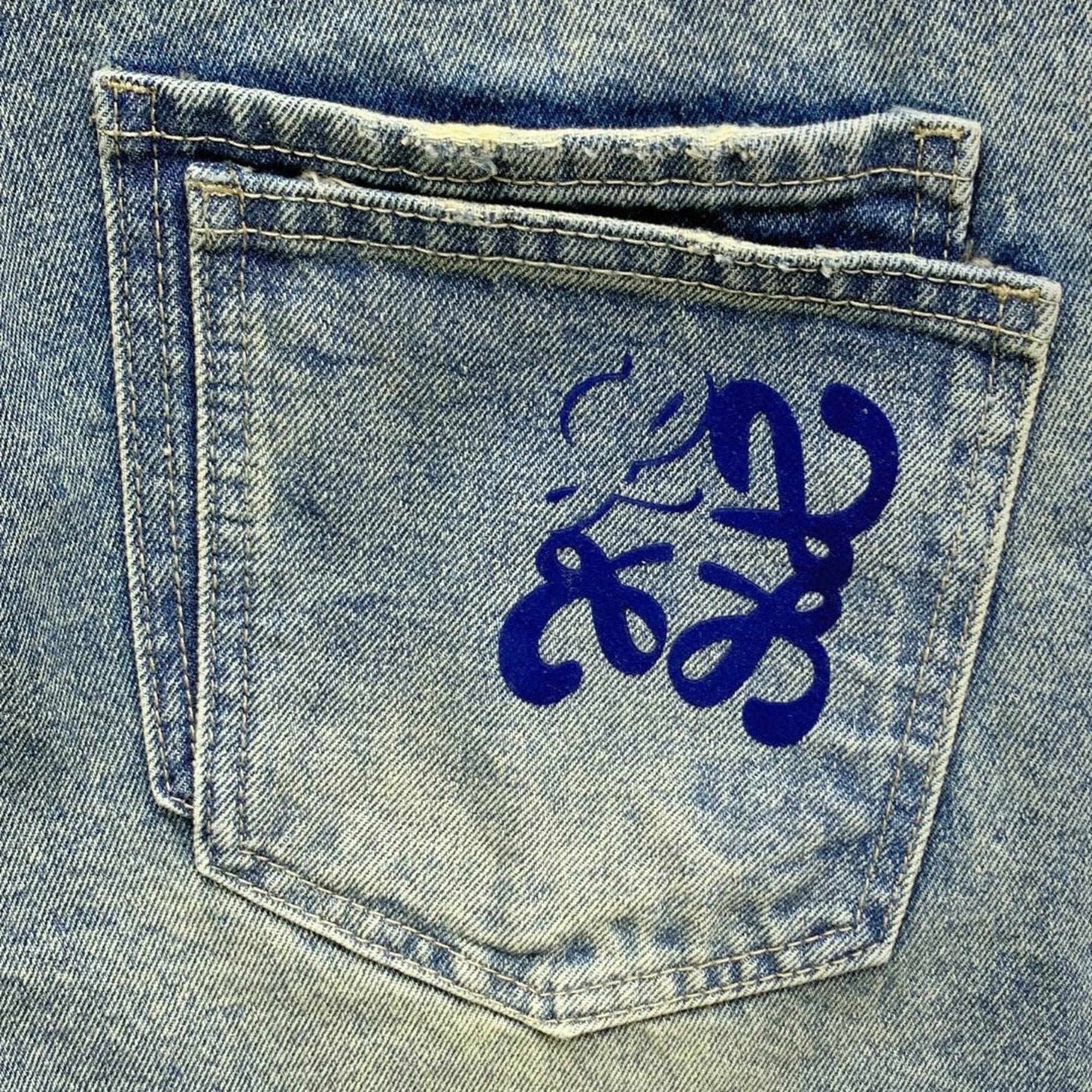 Blue Ripped Shorts