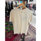 Cream Cotton T-shirt with Embroidered Logo