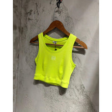 Zelený dámský crop top s vyšívaným logem