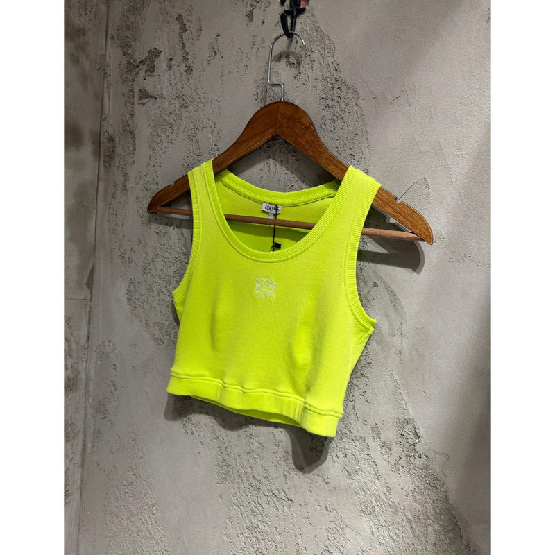 Green Women Crop Top with Embroidered Logo