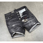 Black Ripped Denim Shorts