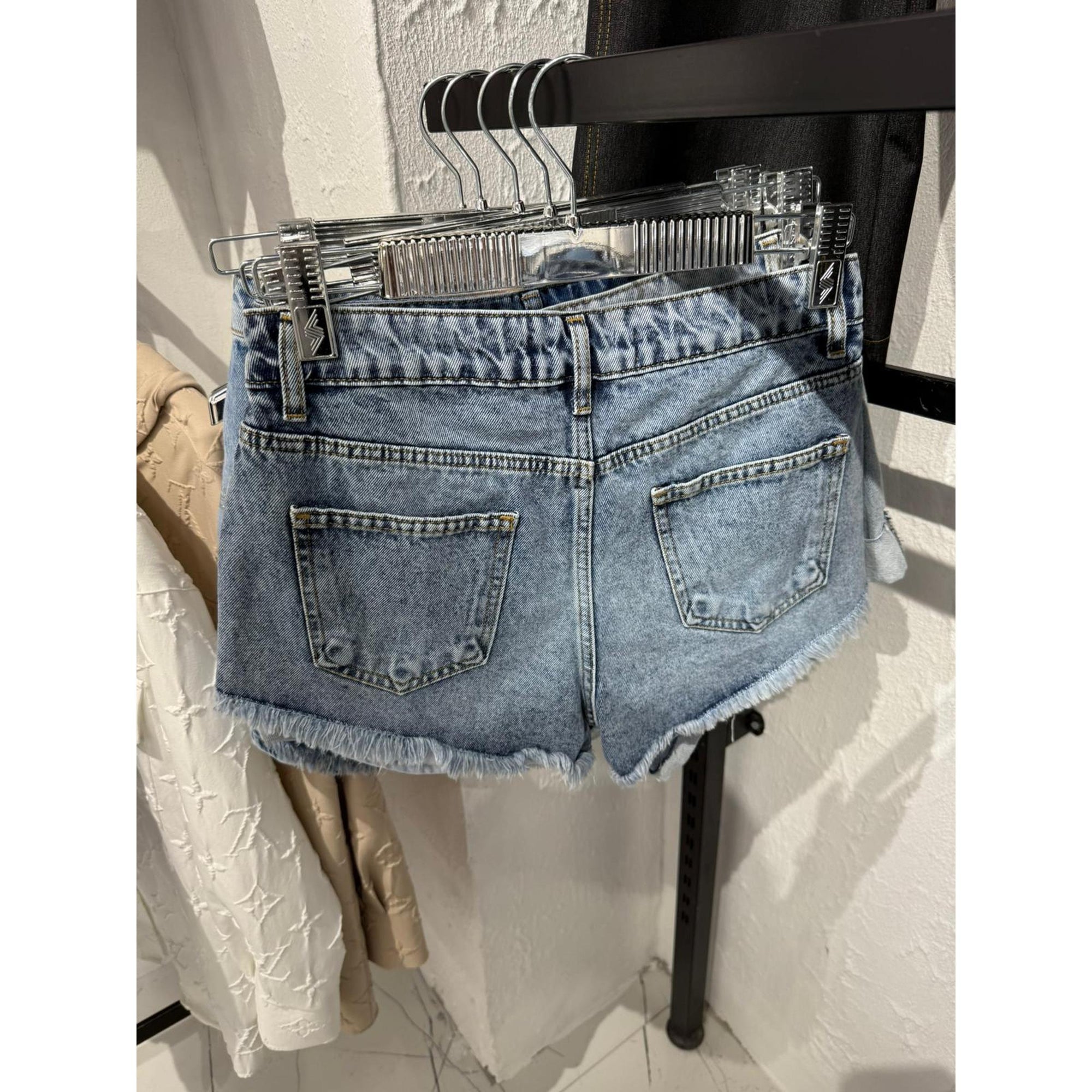 Light Blue Denim Women Shorts