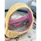 Women Straw Mini Bag with Pink