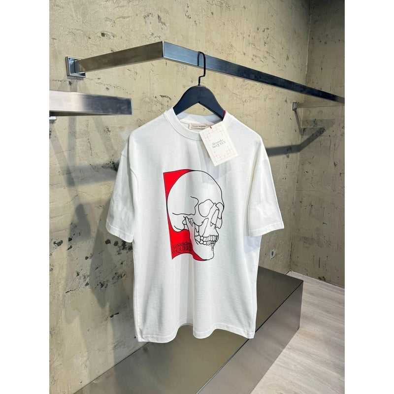 White Oversized T-Shirt with Skull